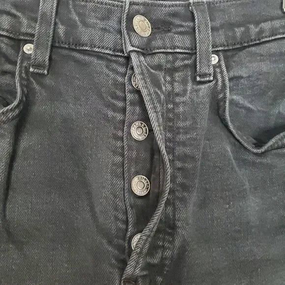 Frank & Eileen Monaghan Italian Vintage Denim Crop Jeans Black High Rise Size 28 - Picture 6 of 10